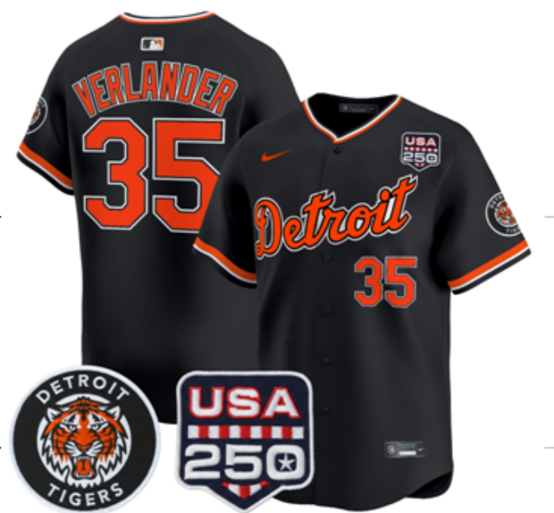 Men Detroit Tigers #35 Verlander black Game Nike MLB Jersey03140020